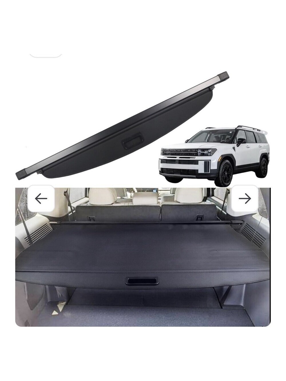 Liizoo Cargo Cover for Hyundai santa fe 2024 - 2026 Accessory Trunk Cover Rear